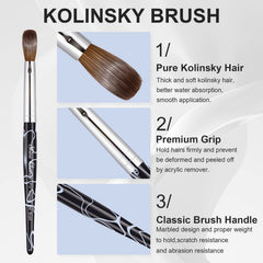 Shine Chance brush in use applying acrylic for precise extensions