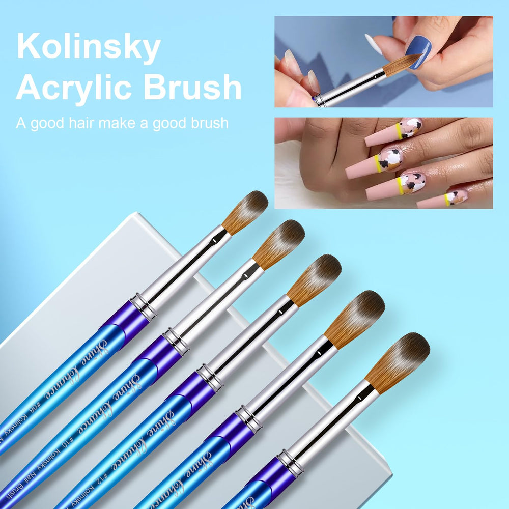 Shine Chance gradient blue handle angled to show ergonomic grip and slip resistance