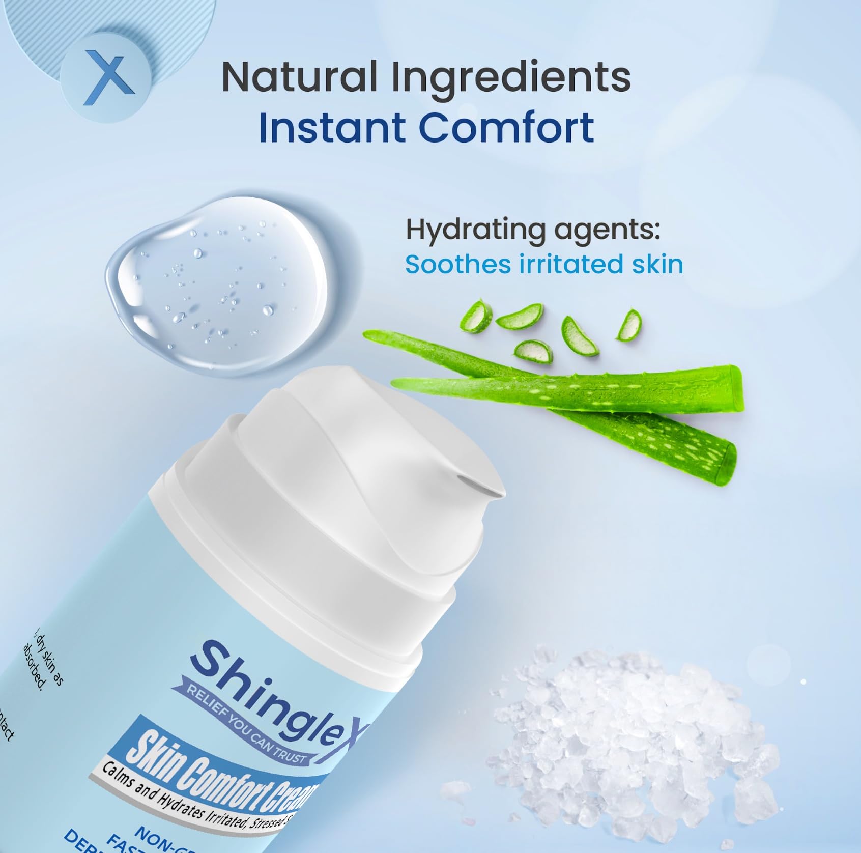 Applying ShingleX to hand to demonstrate calming moisture benefit