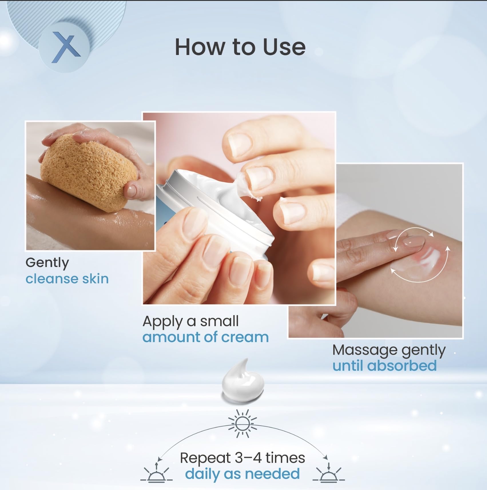 Cream texture swipe showing ShingleX fast-absorbing smoothness