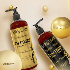 Shiny Leaf shampoo being used in shower for scalp care