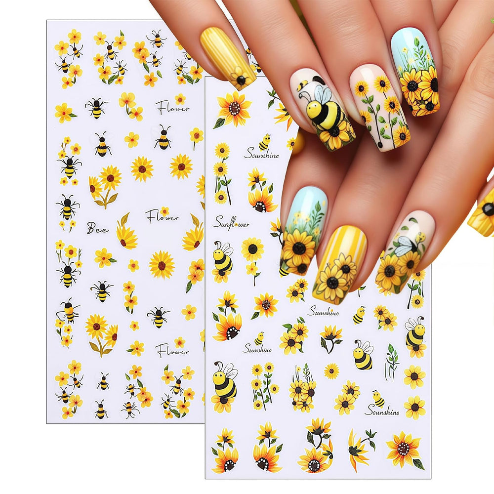SHIQIXIANNV bee motif applied on a nail demonstrating playful accent appeal
