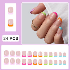 SHIQIXIANNV close-up glossy French tips detail for salon shine benefit