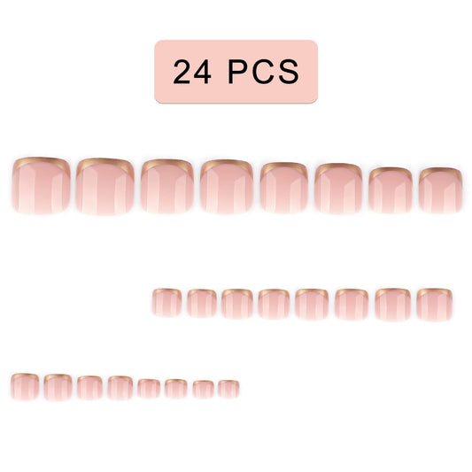 SHIQIXIANNV close-up of gold French tip detail highlighting elegant glossy accent