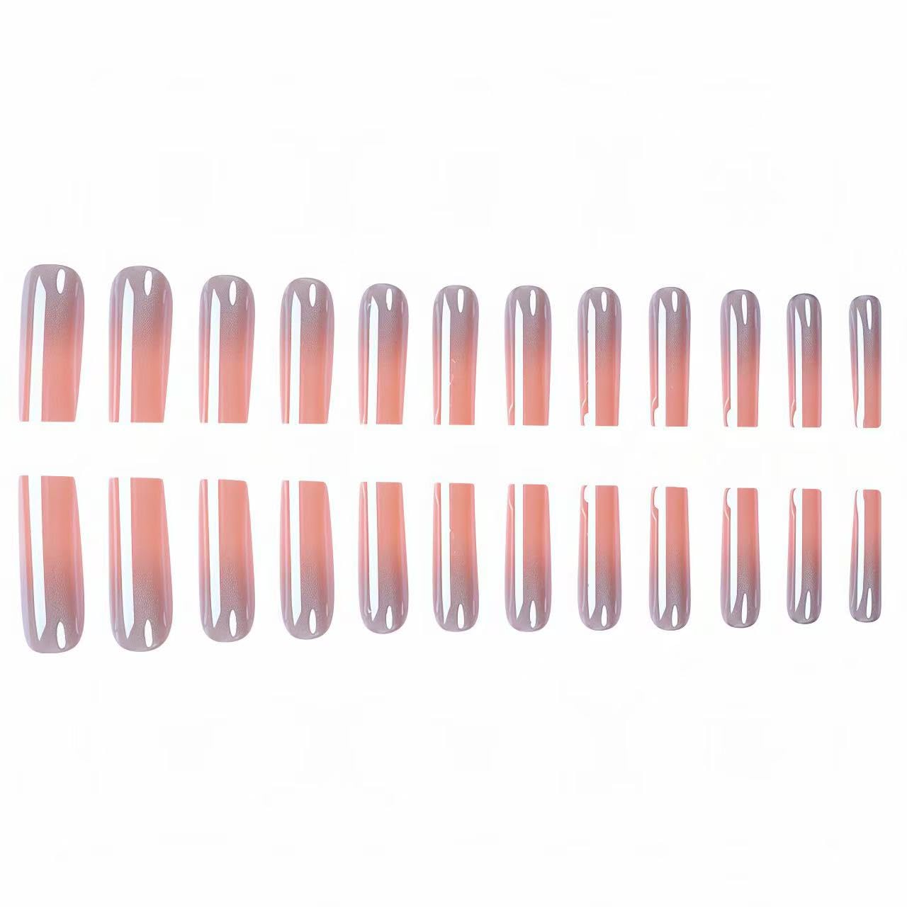 SHIQIXIANNV application step showing nail press-on placement for quick DIY manicure