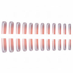 SHIQIXIANNV application step showing nail press-on placement for quick DIY manicure