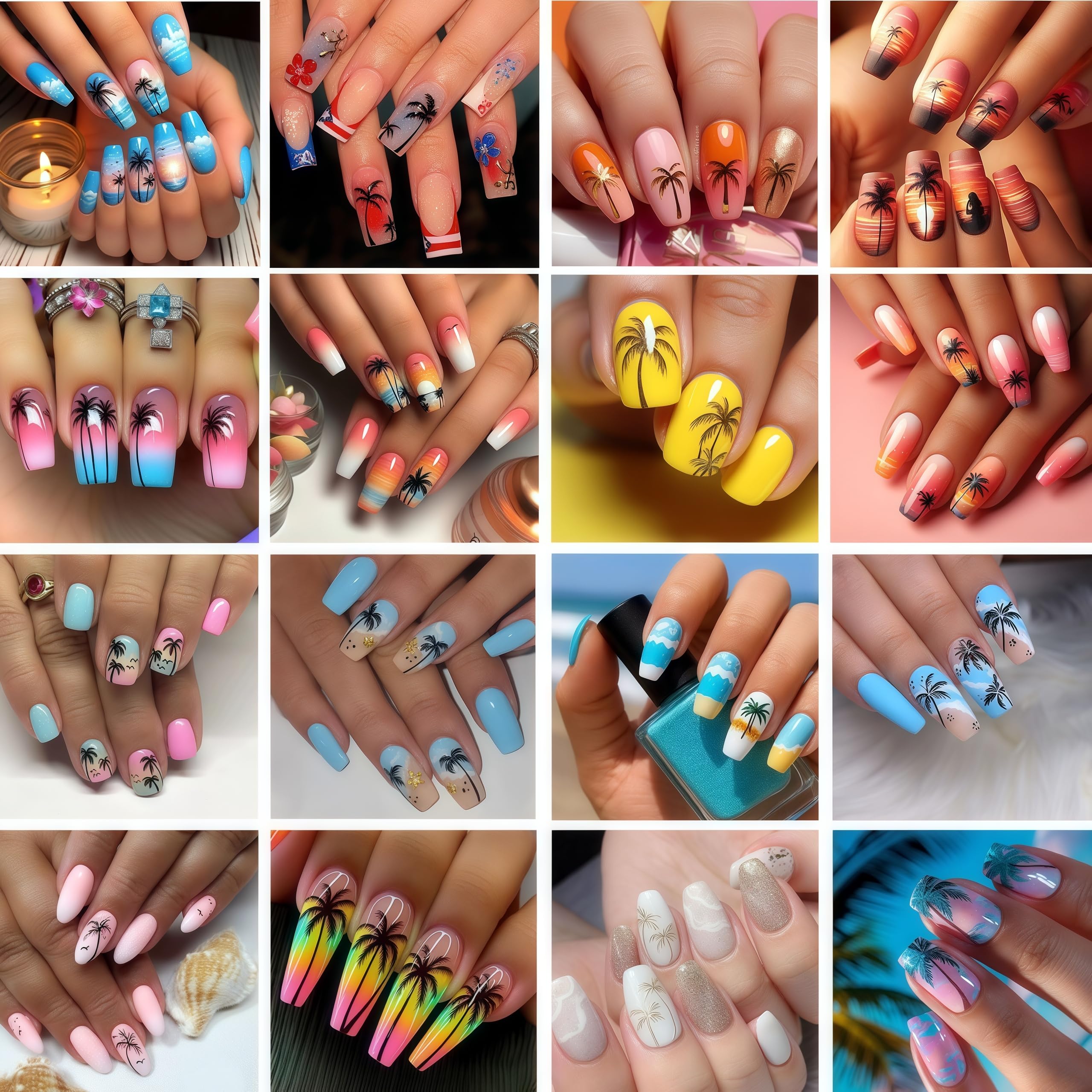 SHIQIXIANNV lifestyle shot of beach manicure illustrating vacation-ready style