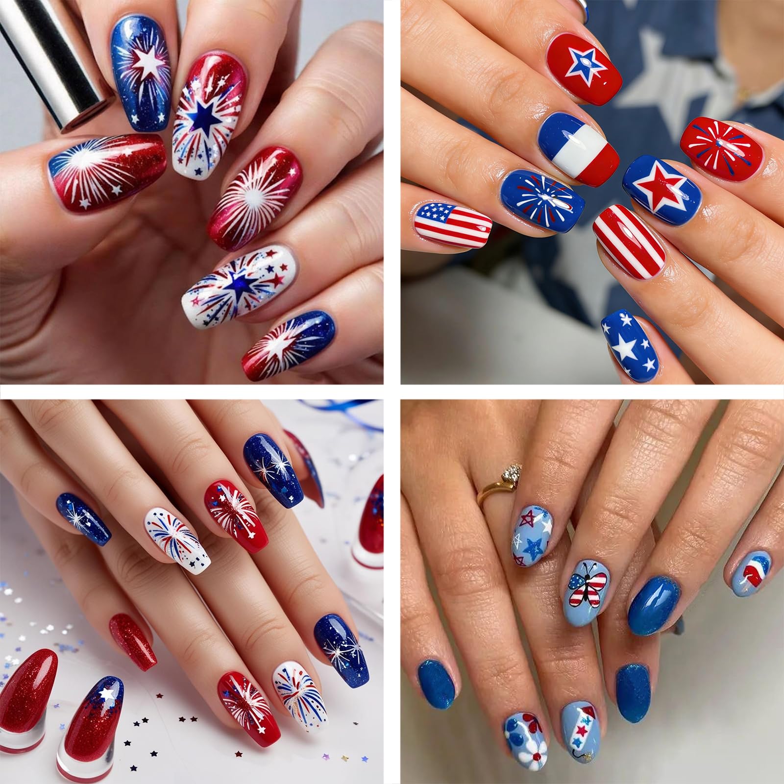 SHIQIXIANNV manicured hand at a summer party showcasing festive nails