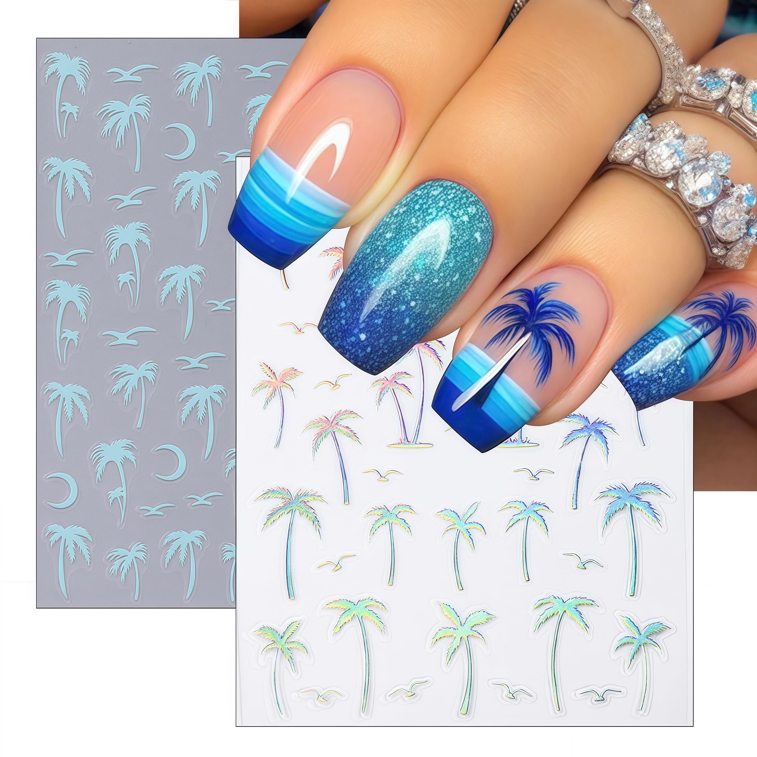 SHIQIXIANNV hand holding sheet to show sticker size and fit for nails