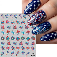 SHIQIXIANNV stickers applied on acrylic nails demonstrating easy at-home use