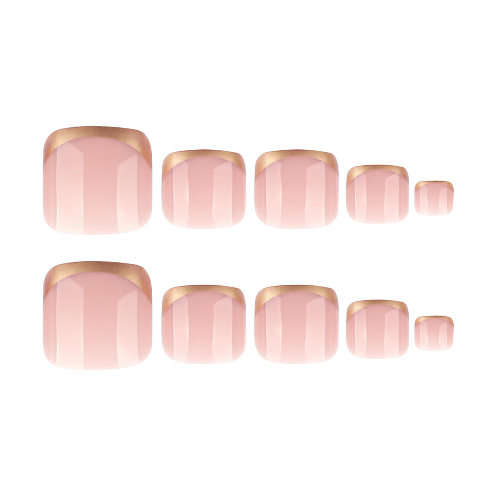 SHIQIXIANNV top view of all 24 press-on toe nails organized to show sizes