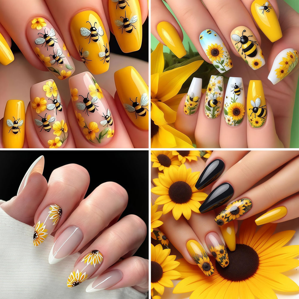 SHIQIXIANNV layout of varied sunflower and daisy patterns for mix-and-match looks