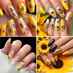 SHIQIXIANNV layout of varied sunflower and daisy patterns for mix-and-match looks