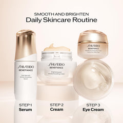 Lifestyle bathroom scene with Shiseido cream on counter suggesting daily ritual