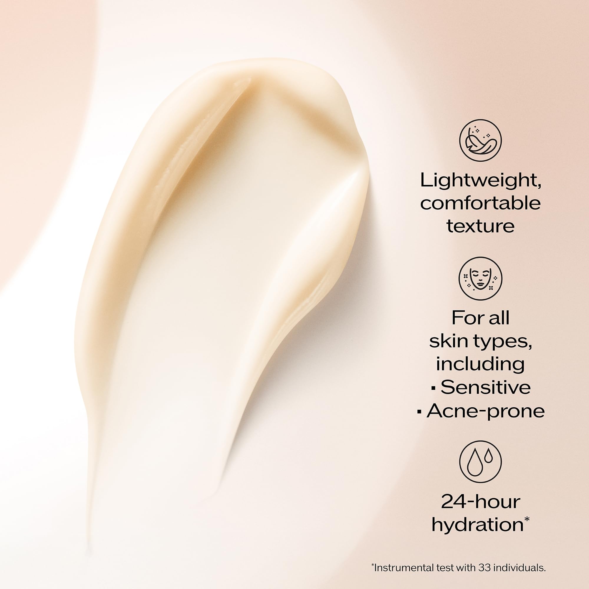 Shiseido cream on fingertip demonstrating easy application and spreadability