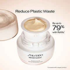 50 mL jar next to coin for scale showing Shiseido portable size benefit