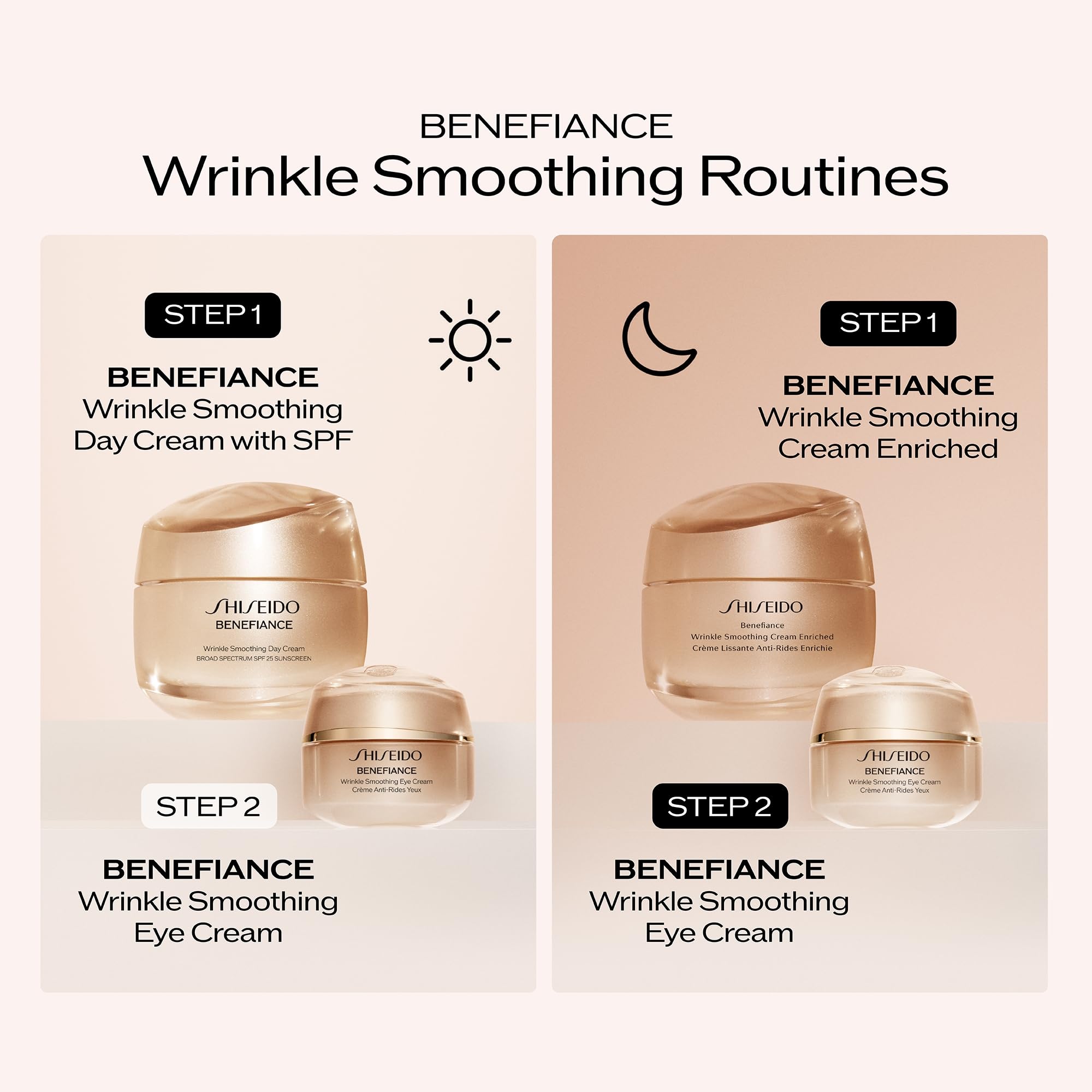 Shiseido packaging label close-up showing formula information and trusted brand benefit
