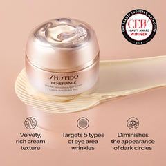 Shiseido 15ml cream next to coin showing compact travel-friendly size benefit