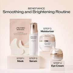 Shiseido Benefiance lifestyle bathroom setup showing how mask fits into daily beauty routine