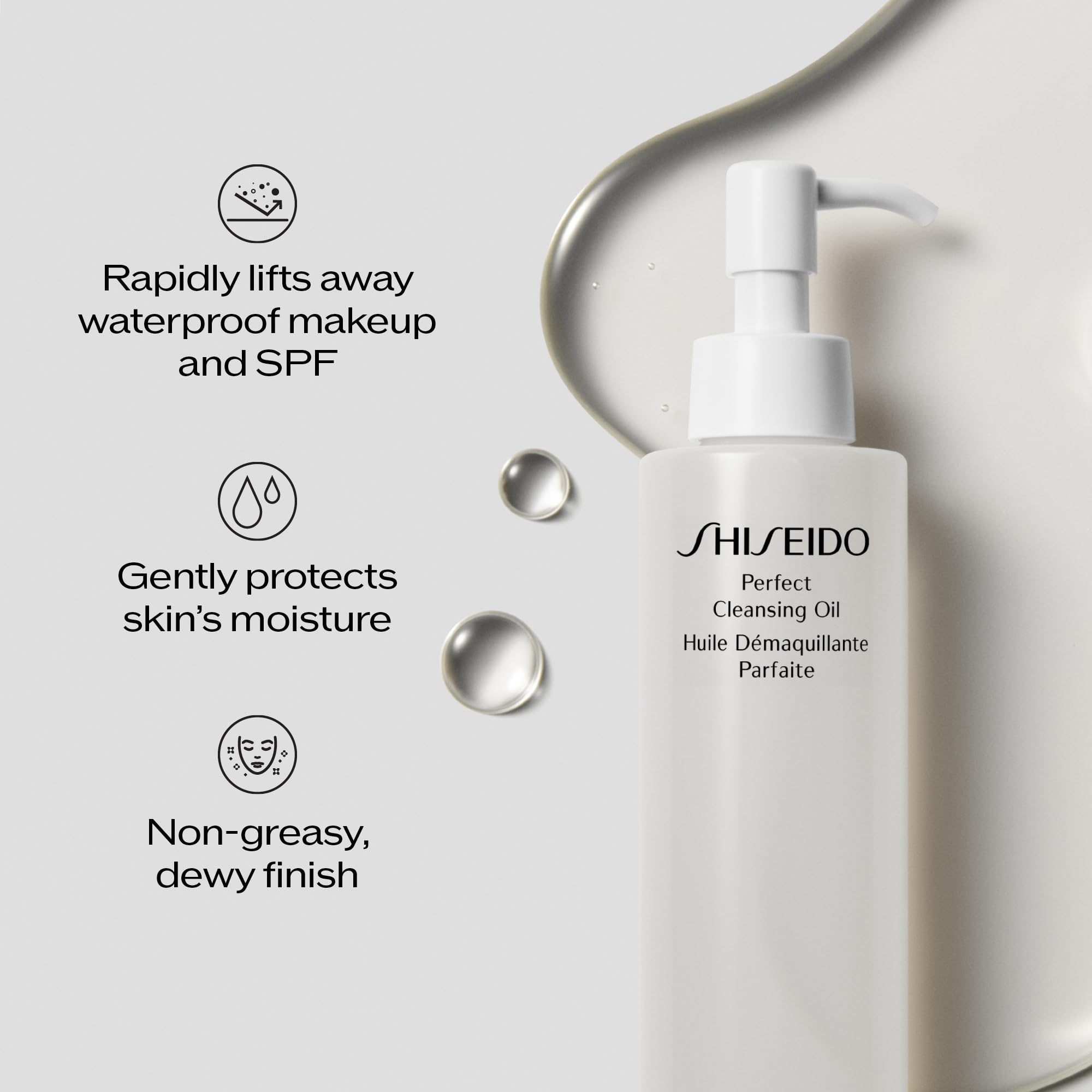 Shiseido cleansing oil dissolving mascara showing effective makeup removal benefit