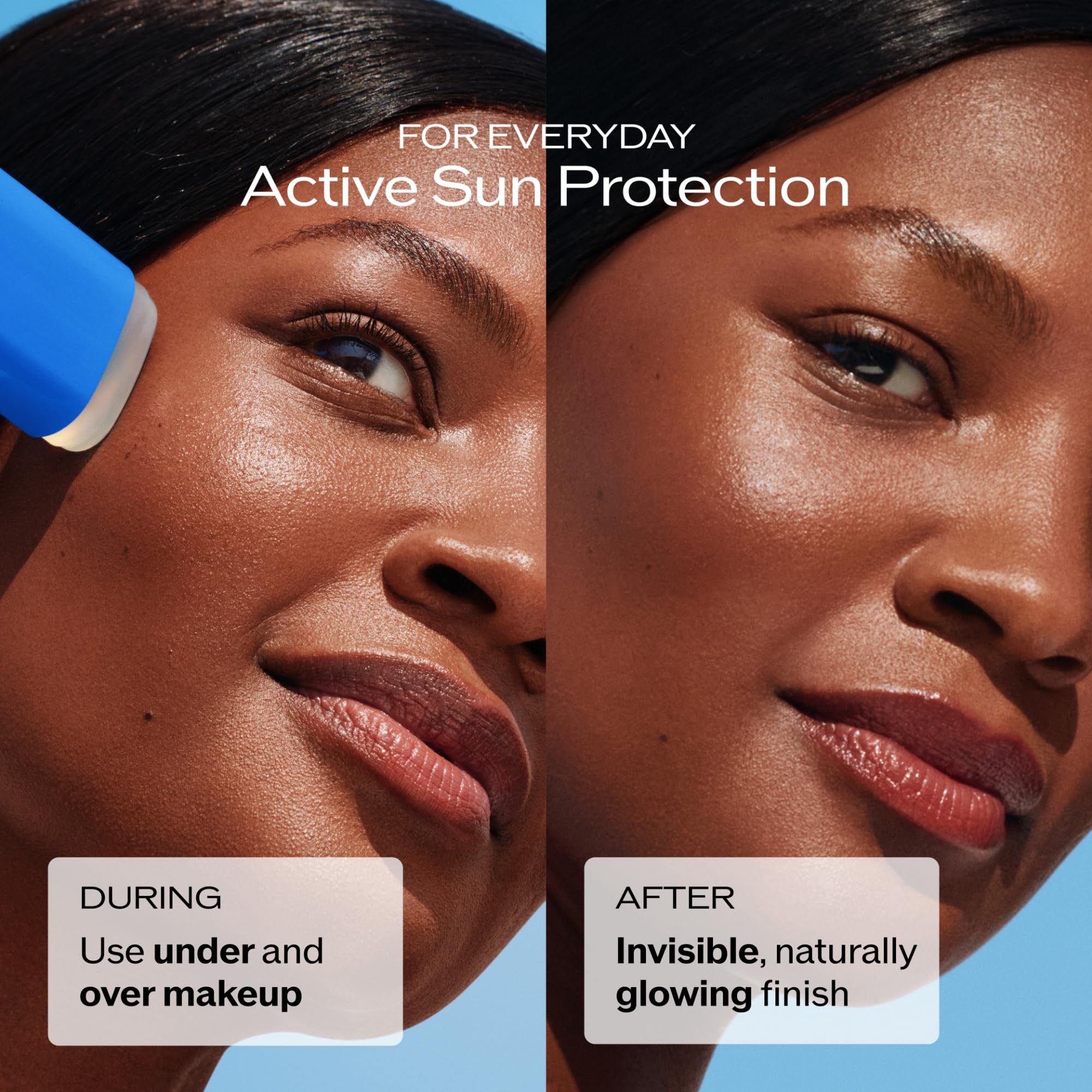 Shiseido clear stick held in hand showing size and portability benefit
