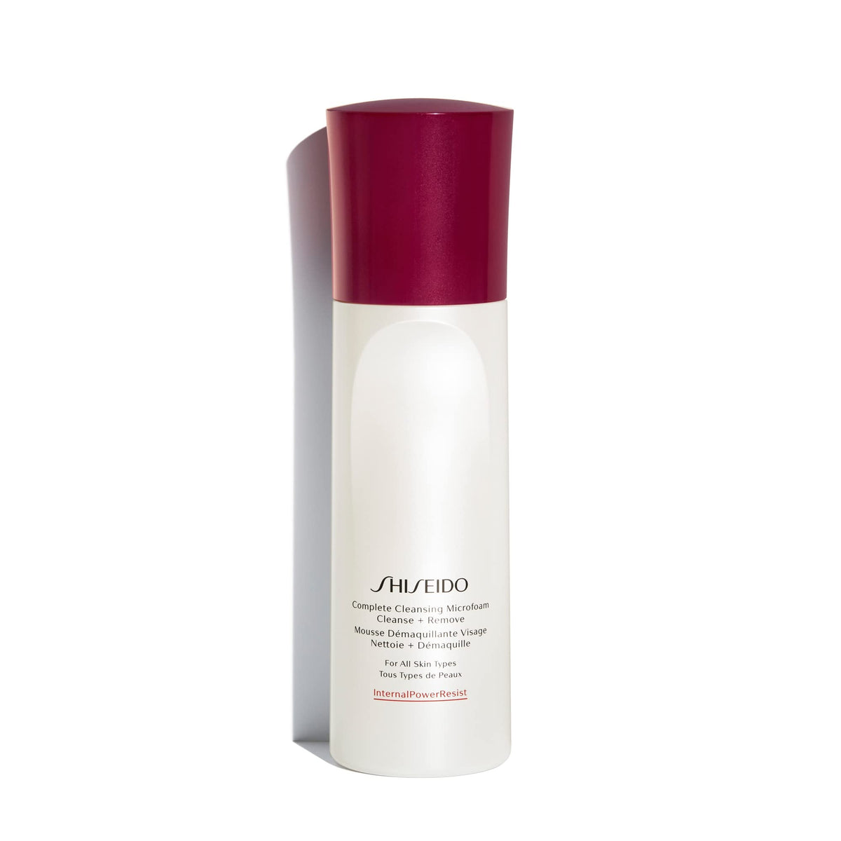 Shiseido front packaging showing bottle and benefit of gentle cleansing
