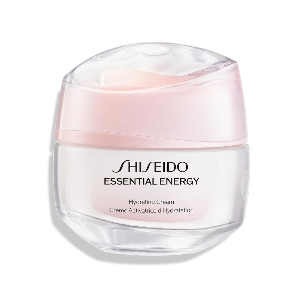 Shiseido jar front view showing product branding and compact 50 mL size for travel