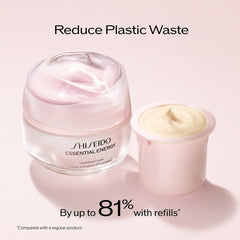 Shiseido spreading cream on neck close-up showing hydration and skin strengthening