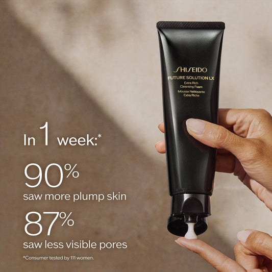 Shiseido close-up of rich foam texture demonstrating gentle yet thorough cleansing