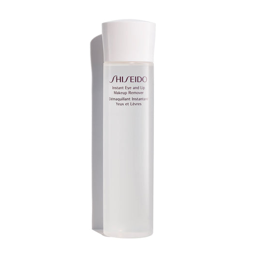 Shiseido bottle front label showing gentle dual-phase remover, clear and reassuring