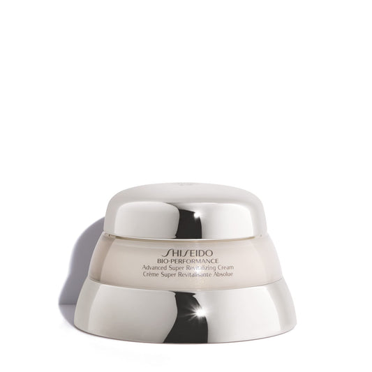Shiseido front packaging showing elegant jar and premium skincare benefits