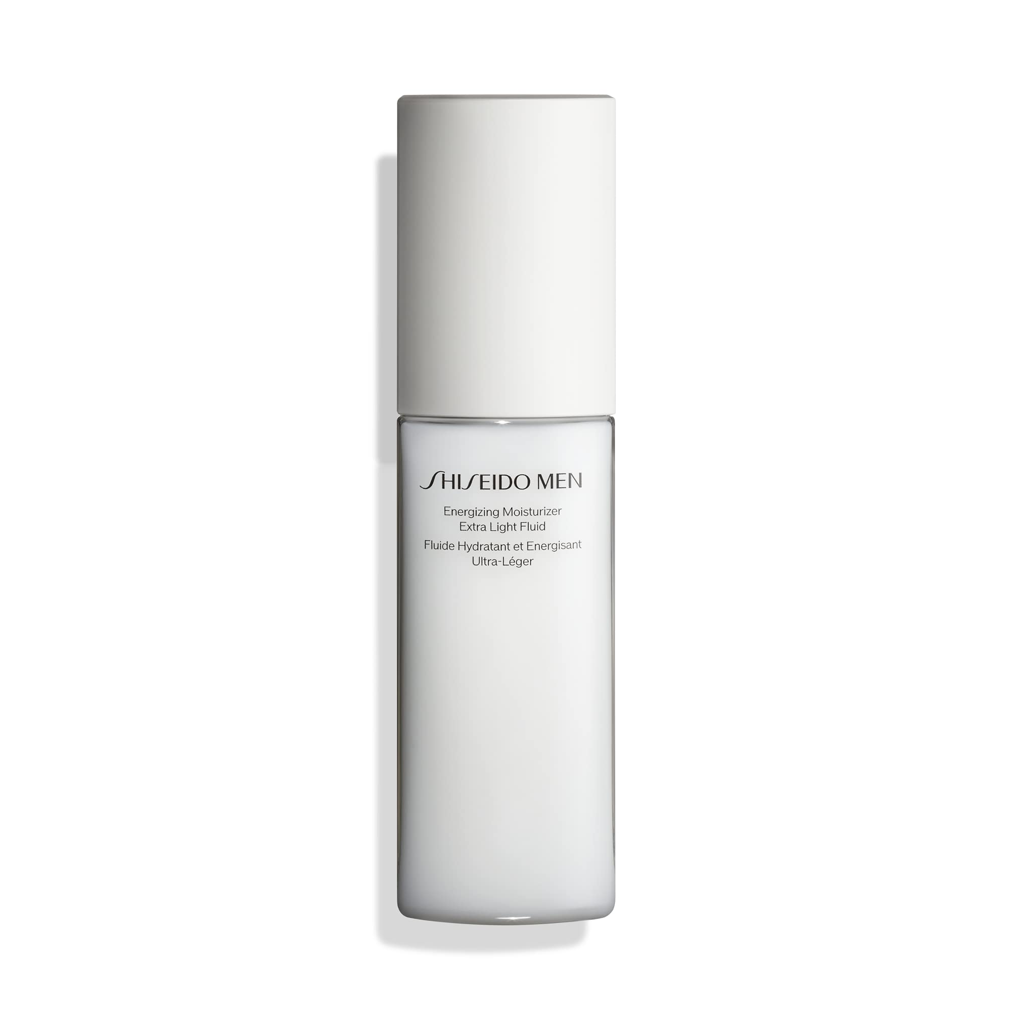 Shiseido bottle front view showing sleek packaging and brand benefit
