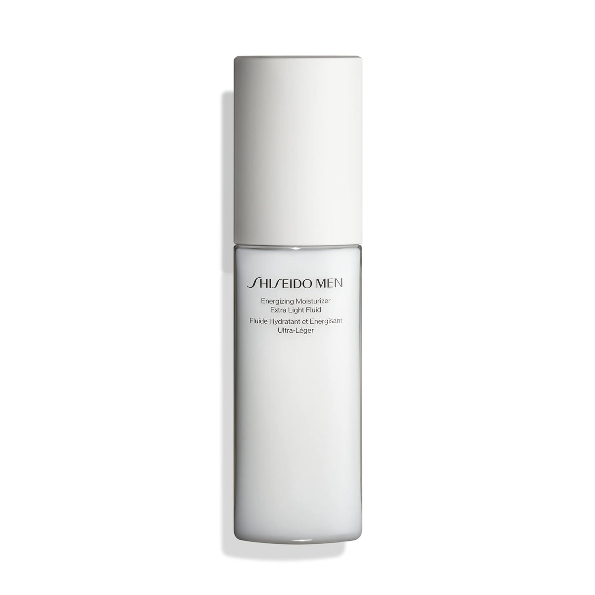 Shiseido bottle front view showing sleek packaging and brand benefit