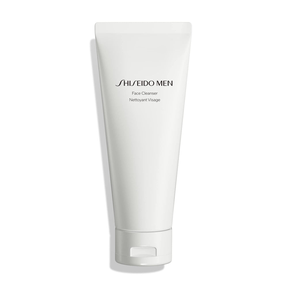 Shiseido men face cleanser front packaging showing 125 mL bottle and clear labeling benefit