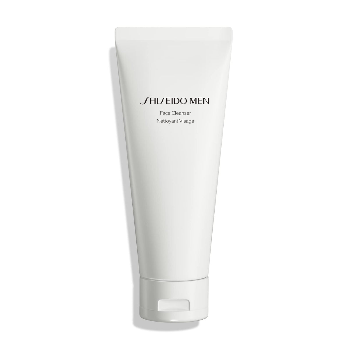 Shiseido men face cleanser front packaging showing 125 mL bottle and clear labeling benefit