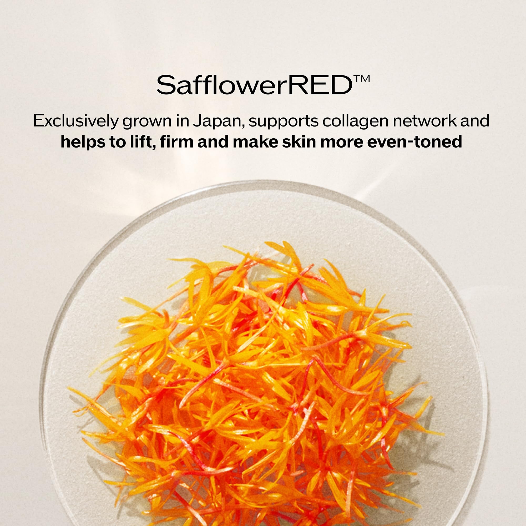 Shiseido safflowerred technology illustration, strengthens skin network for lift