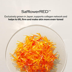 Shiseido safflowerred technology illustration, strengthens skin network for lift