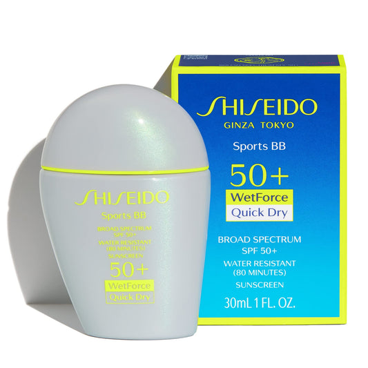 Shiseido cream texture close-up highlighting quick-dry, lightweight coverage