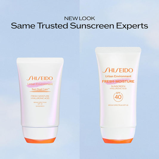Shiseido sunscreen creamy texture close-up demonstrating lightweight hydration benefit