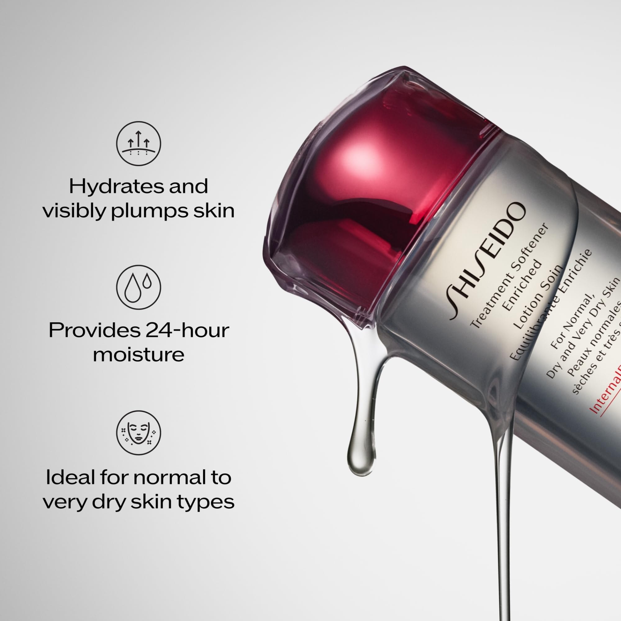 Shiseido softener on cotton pad demonstrating simple application and prep benefit