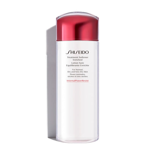 Shiseido bottle front view showing elegant packaging and product benefit