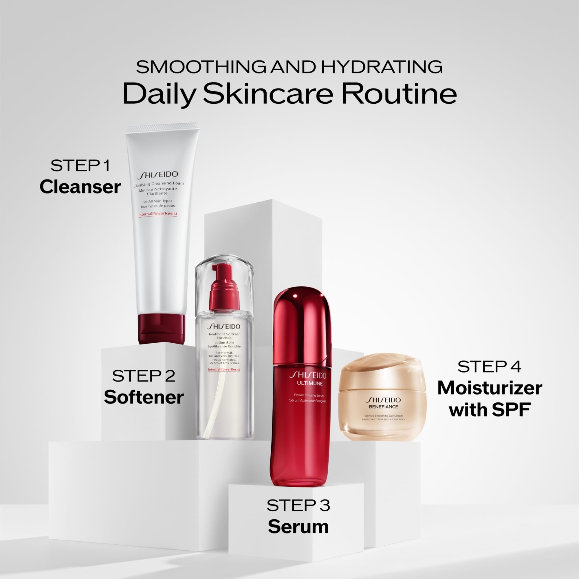 Shiseido ingredients label close-up highlighting key actives and benefits