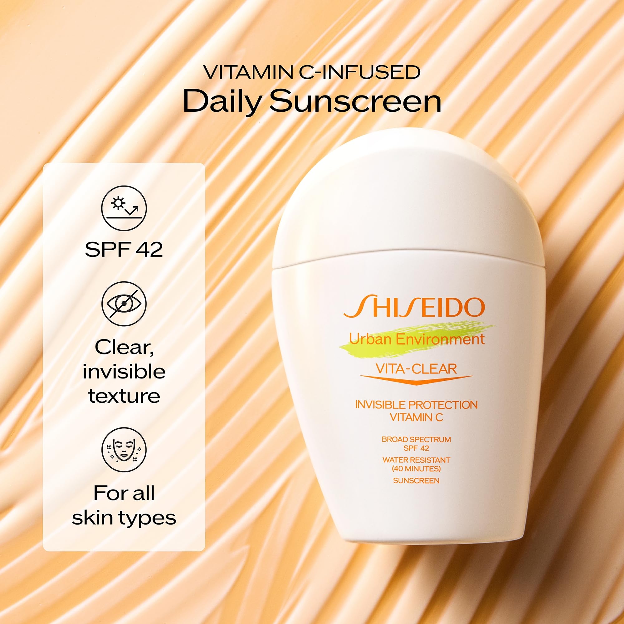 Shiseido applied on skin demonstrating invisible, no‑shine finish