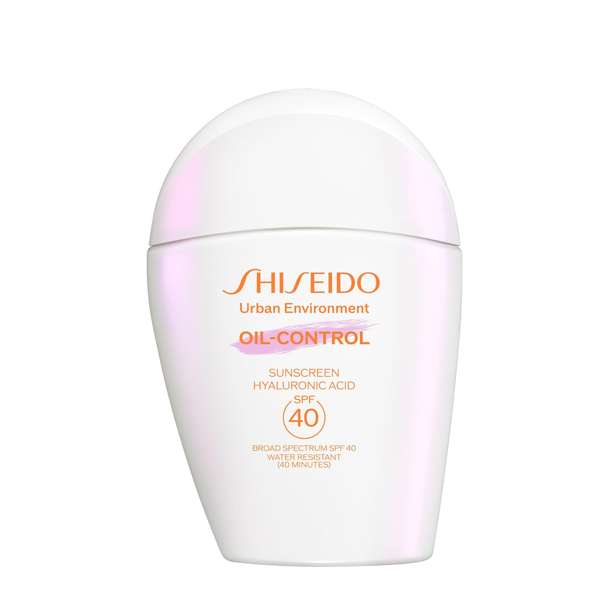 Shiseido bottle front packaging showing SPF 40 and lightweight benefit