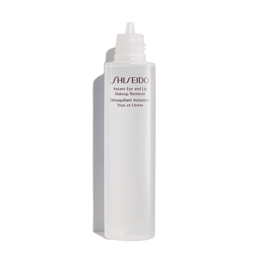 Shiseido remover on cotton pad dissolving waterproof makeup, cleanses without irritation
