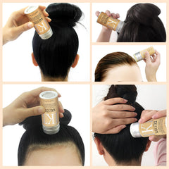 Shiyalan in front of mirror lifestyle shot showing quick touch-up benefit and natural shine