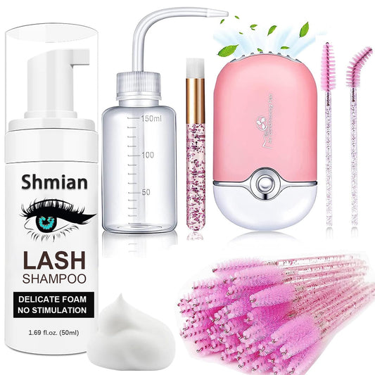 Shmian front packaging showing full lash kit and travel-ready design benefit