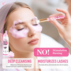 Shmian foam texture close detail highlighting thick whipped bubbles for cling
