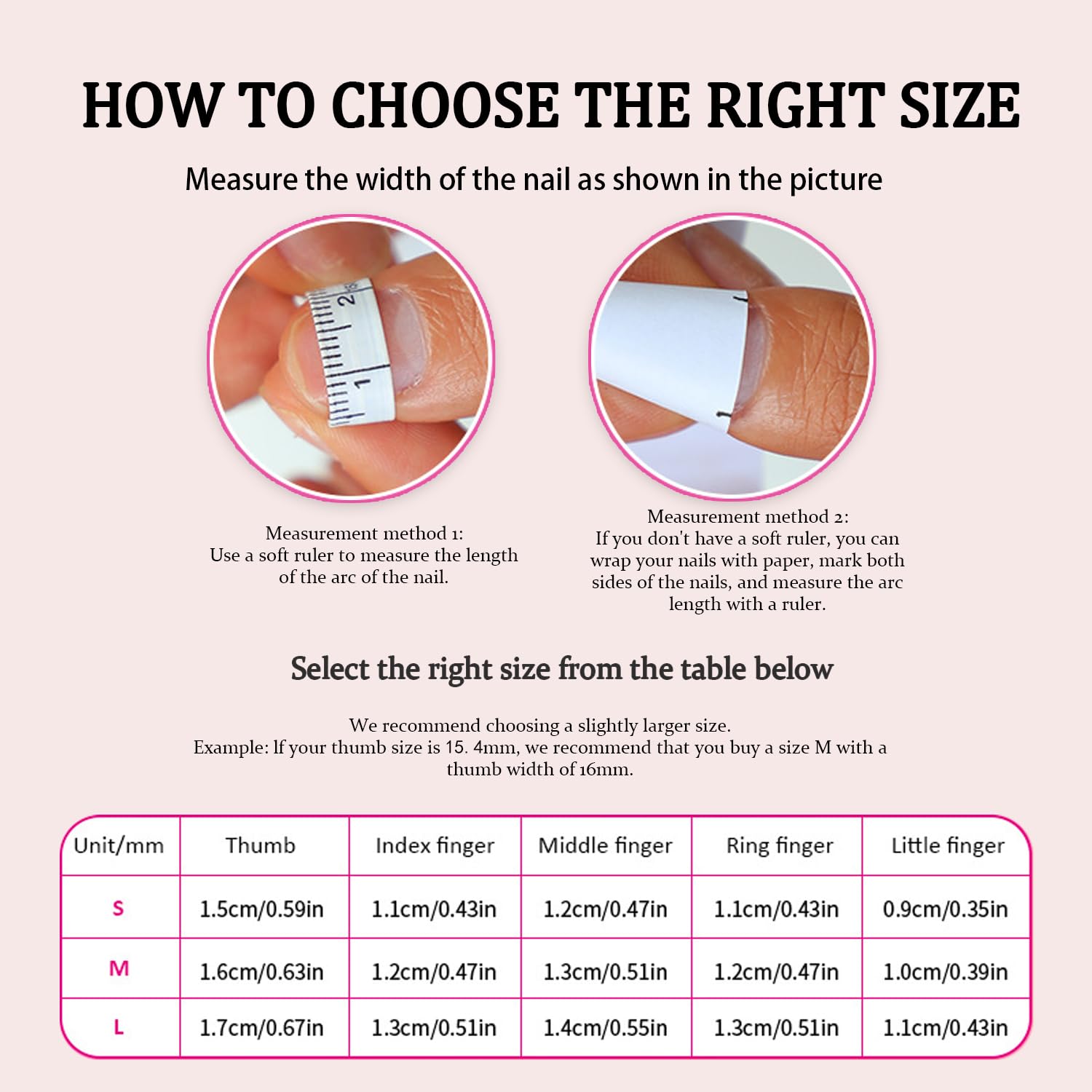 Generic short duck application in hand showing press-on placement and fast salon results benefit