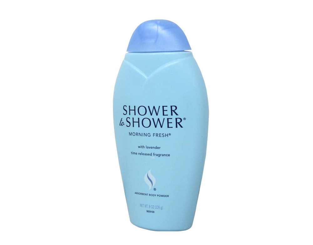 Shower To Shower fine powder texture close-up showing absorbent corn-starch benefit